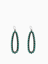 Sterling Silver Turquoise Hoops Earrings