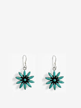 Sterling Silver Turquoise Flower Earrings