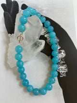Sea Blue Chalcedony Beaded Necklace