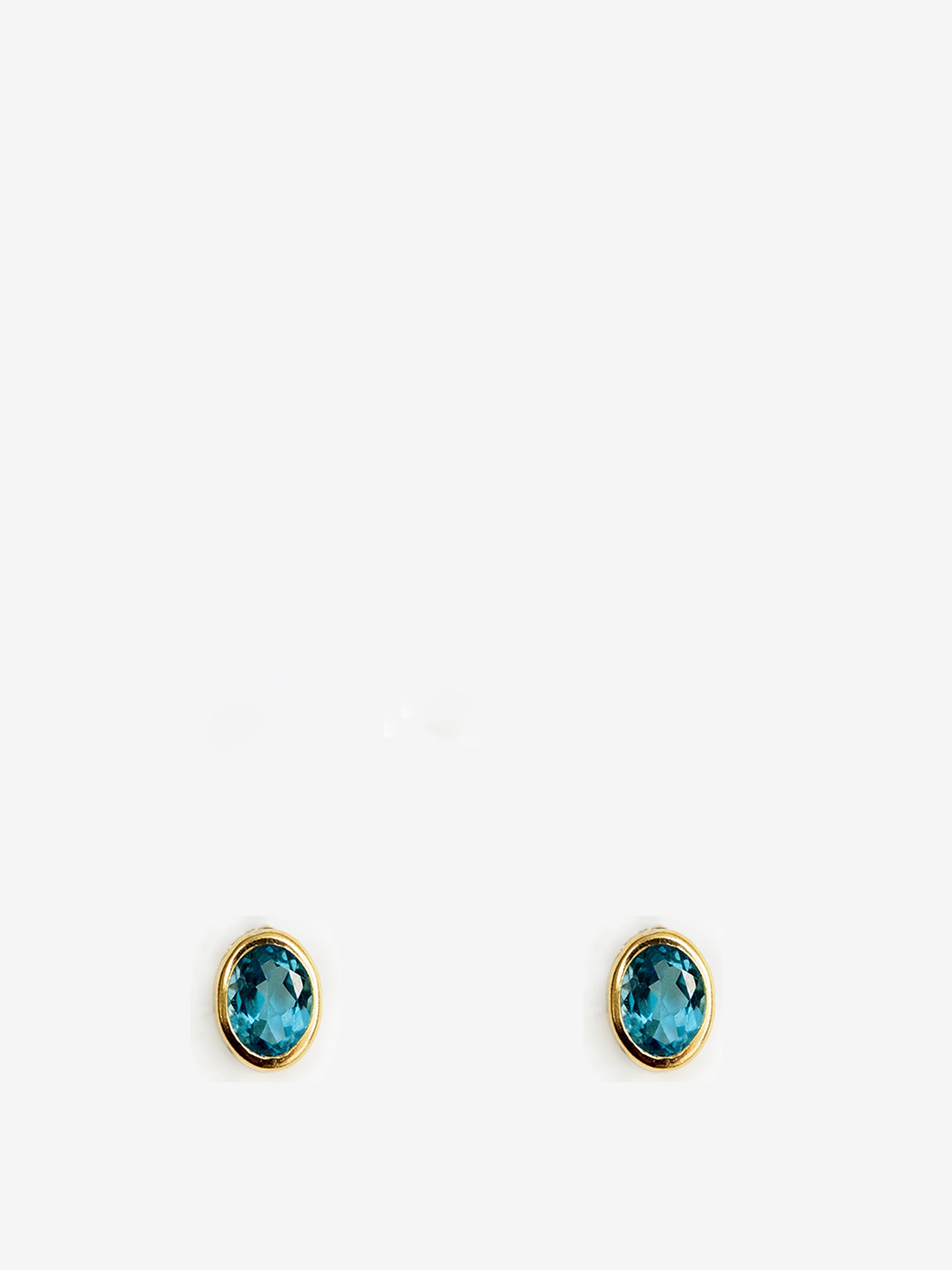 14K Gold Blue Topaz Studs