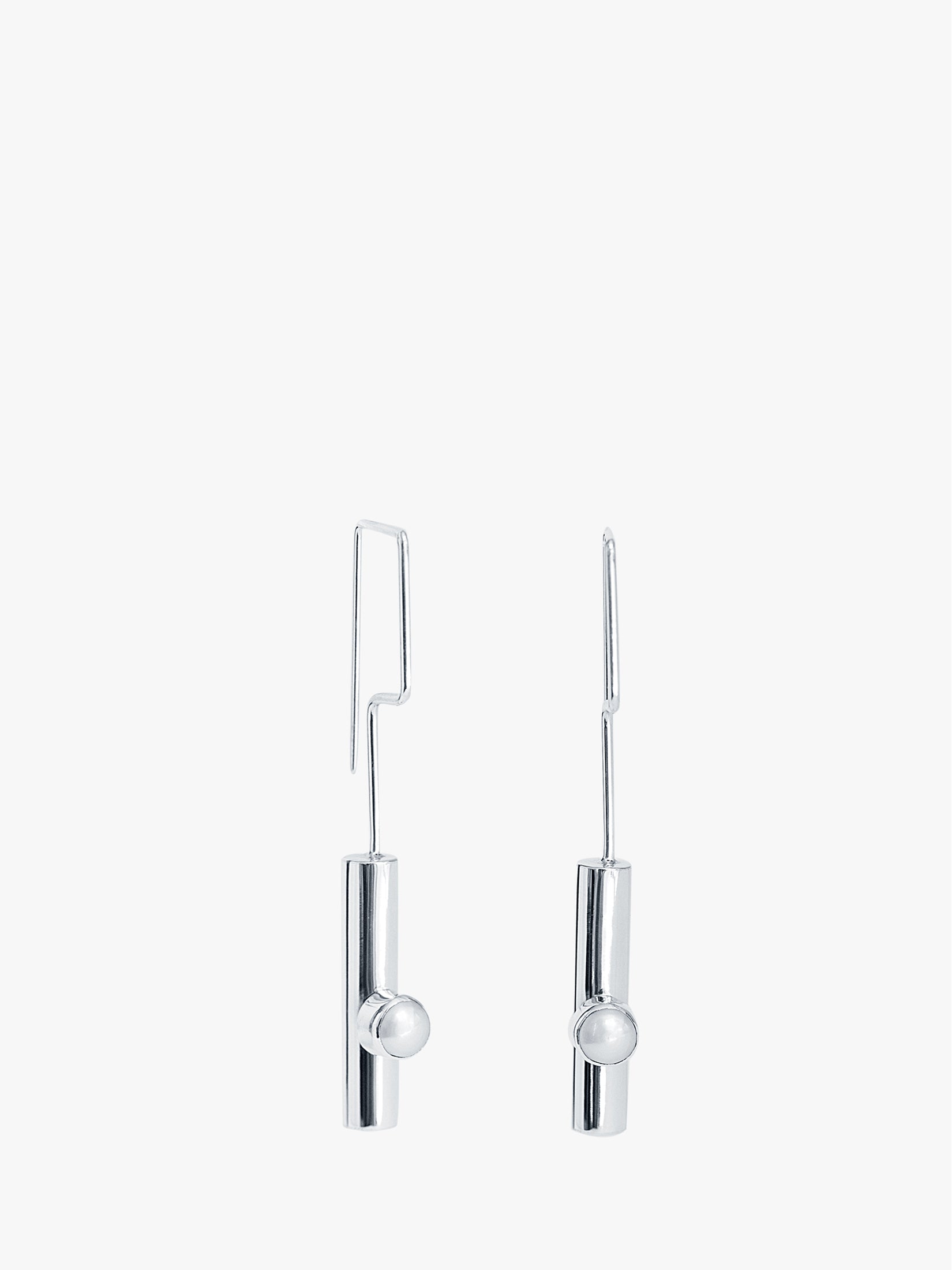 Sterling Silver Pearl Long Drop Earrings