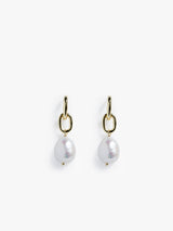 18K Gold Cultured Freshwater Pearl Drop Earrings