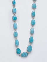 Beautiful Larimar Necklace In 925 Sterling Silver.