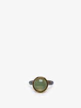 Natural Green Tourmaline Ring in Sterling Silver
