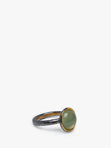 Natural Green Tourmaline Ring in Sterling Silver