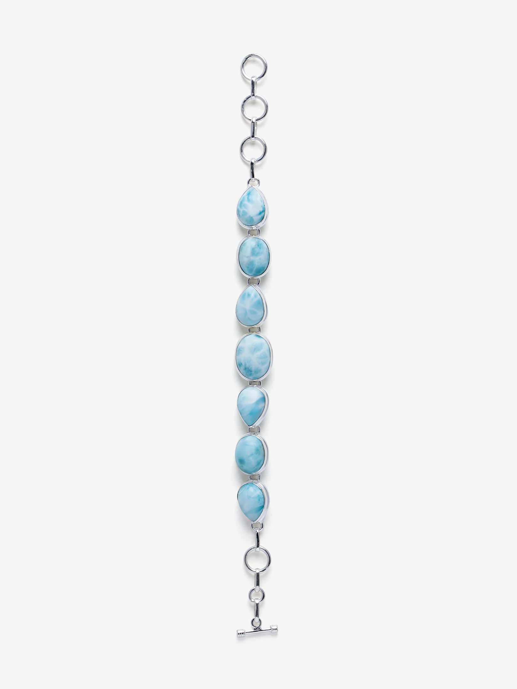 Natural Larimar Bracelet in 925 Sterling Silver.