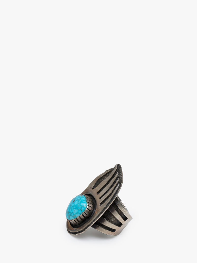 Unique Kingman Turquoise Ring in Sterling Silver