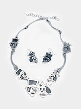 Large Kings & Queens Skull Necklace in Silver 