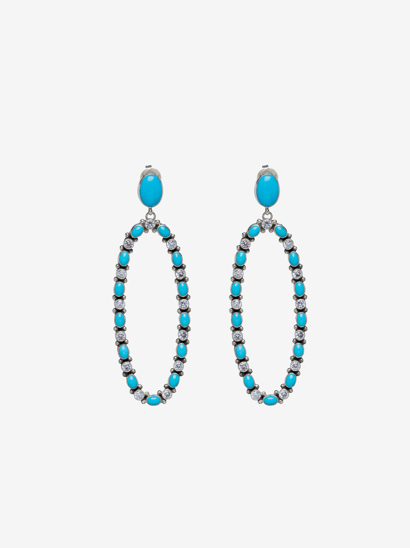  Artist Sleeping Beauty  & CZ drop earrings 