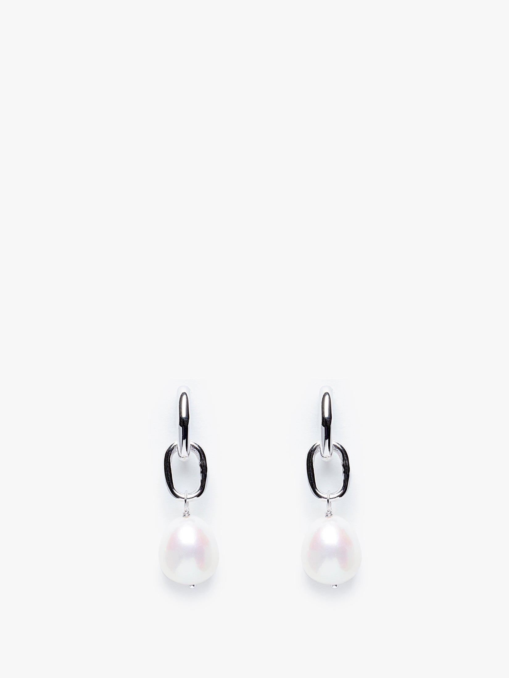 Cultured Freshwater Pearl Drop Earrings in Silver