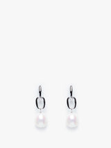 Cultured Freshwater Pearl Drop Earrings in Silver