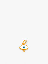24K Gold Mother of Pearl Evil Eye Pendent with Diamond