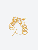 24K Gold Chain Bracelet with Silver