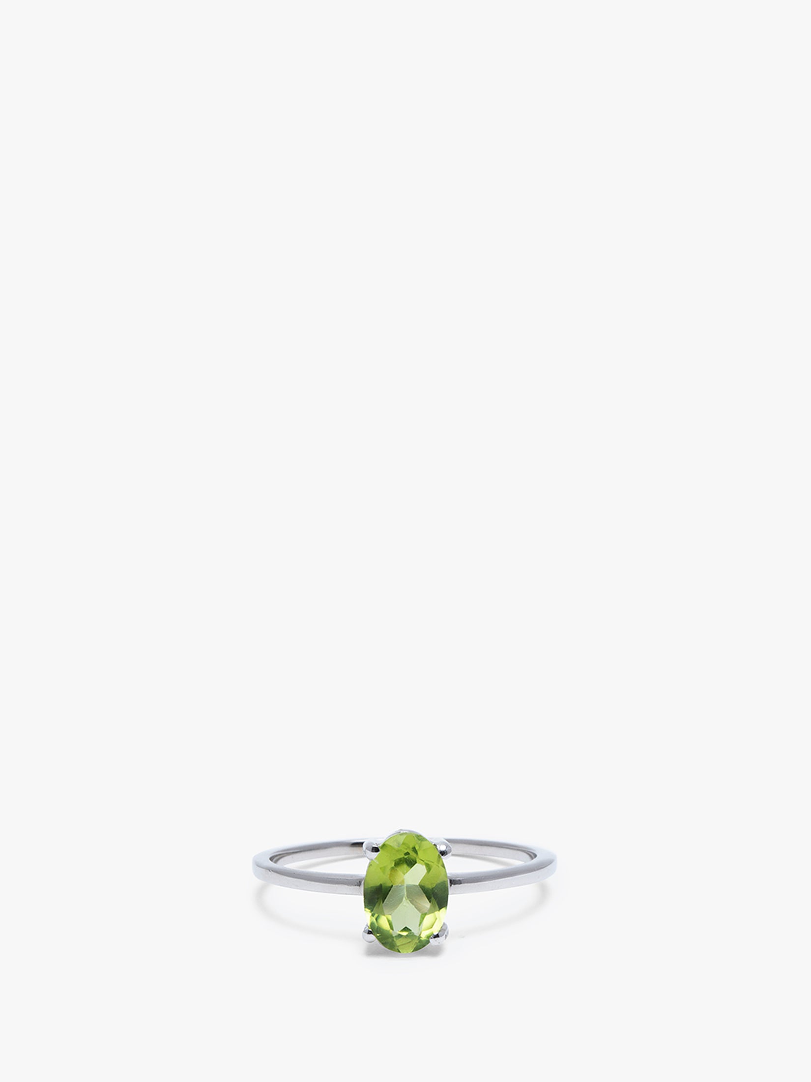 Natural Peridot Ring in Sterling Silver
