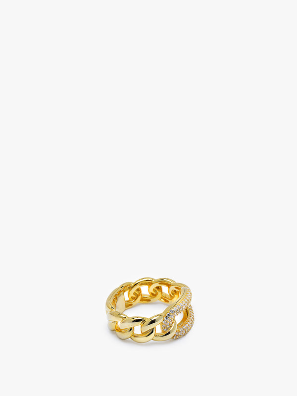 18K Gold Plated Connected Circle Ring In Sterling Silver