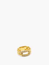18K Gold Plated Connected Circle Ring In Sterling Silver