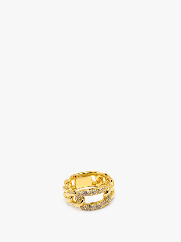 18K Gold Plated Connected Circle Ring In Sterling Silver