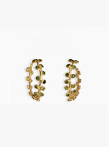 18K Gold Tourmaline Hoop Earrings
