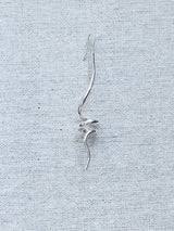 Unique Long Sterling Silver Snake Spiral Earrings