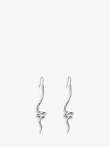 Unique Long Sterling Silver Snake Spiral Earrings