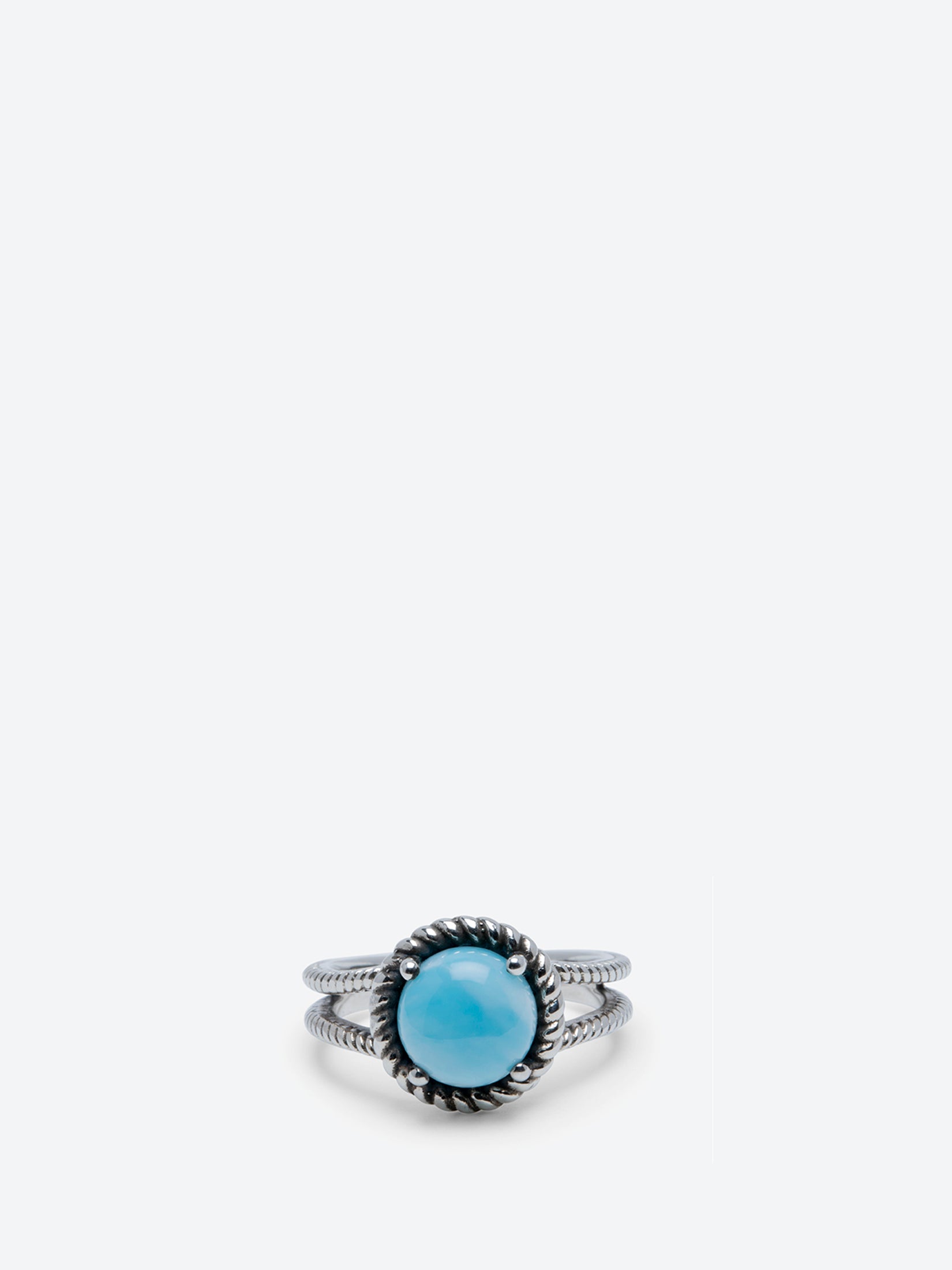 Natural Larimar in Sterling Silver Ring