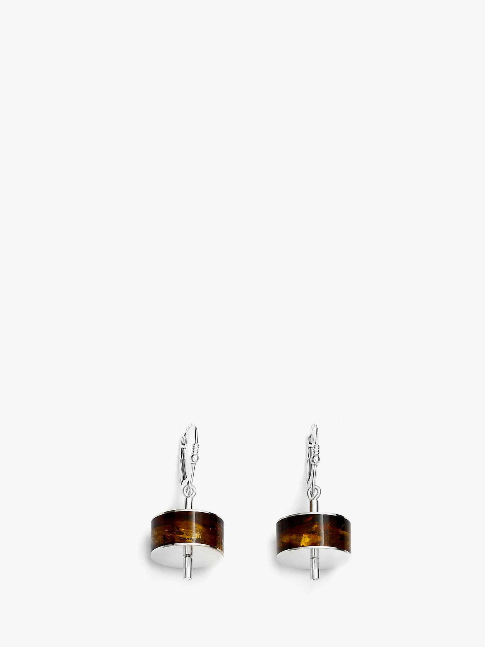 Simple & Classic Baltic Amber Earrings In sterling Silver