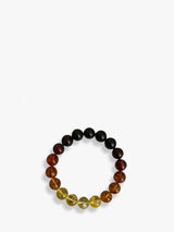 Natural Rainbow Baltic Amber Round Beads Stretch Bracelet.