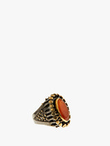 Carnelian Ring 18K Gold plated In Sterling Silver,